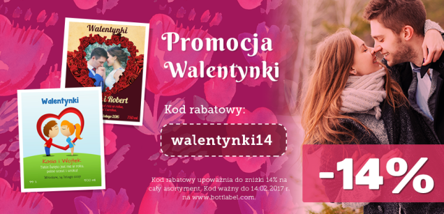 Promocja bottlabel walentynki kod rabatowy