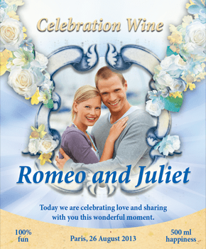 Wedding vodka label 7
