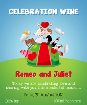 Wedding wine label 3