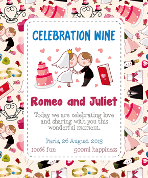 Wedding vodka label 2