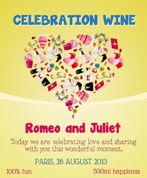 Wedding wine label 1