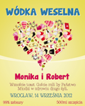 Etykieta na wódkę weselną 1