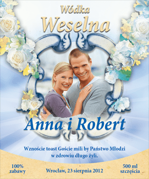 Etykieta na wódkę weselną 7