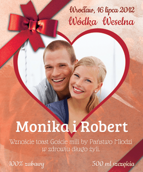 Etykieta na wódkę weselną 10