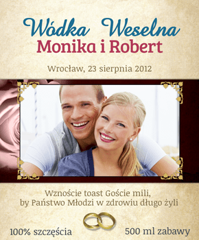 Etykieta na wódkę weselną 13