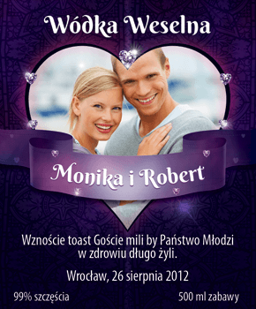 Etykieta na wódkę weselną 9