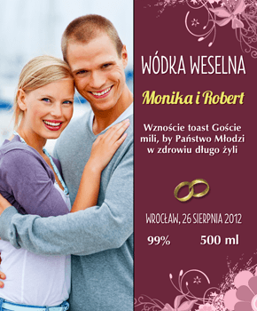 Etykieta na wódkę weselną 14