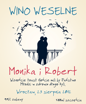 Etykieta na wino weselne 22