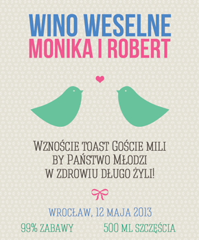 Etykieta na wino weselne 31