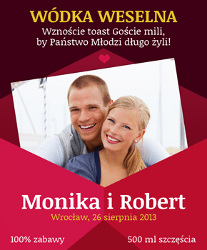 Etykieta na wódkę weselną 34