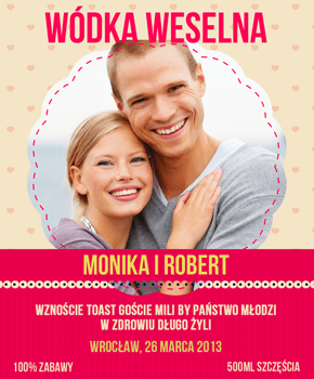 Etykieta na wódkę weselną 33
